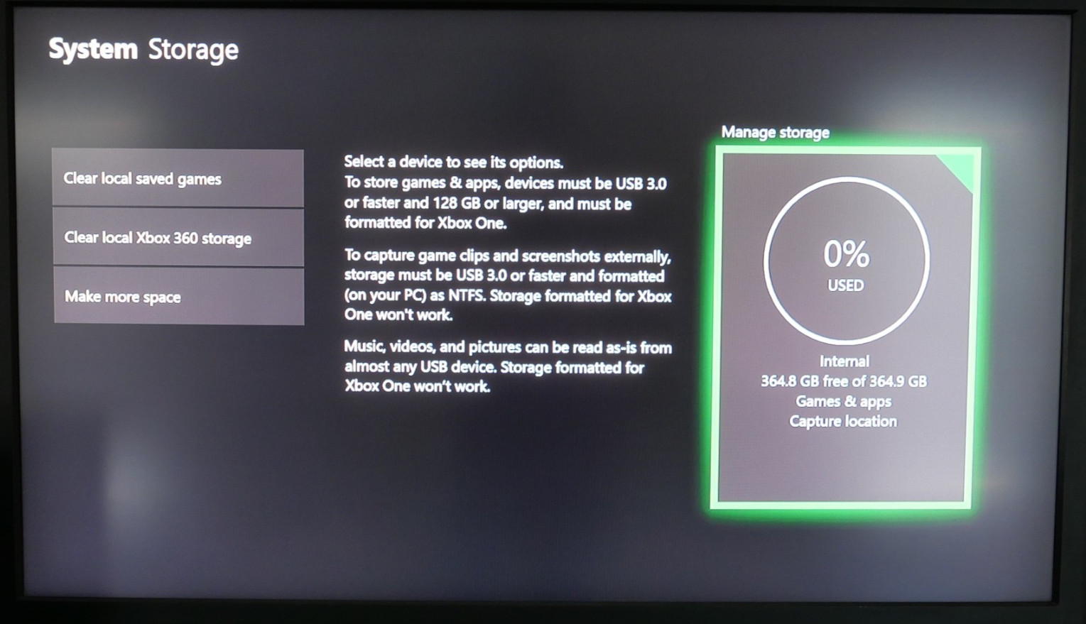 Microsoft Xbox One Black Console w/ Cords & Controller Bundle 365GB Model 1540 !