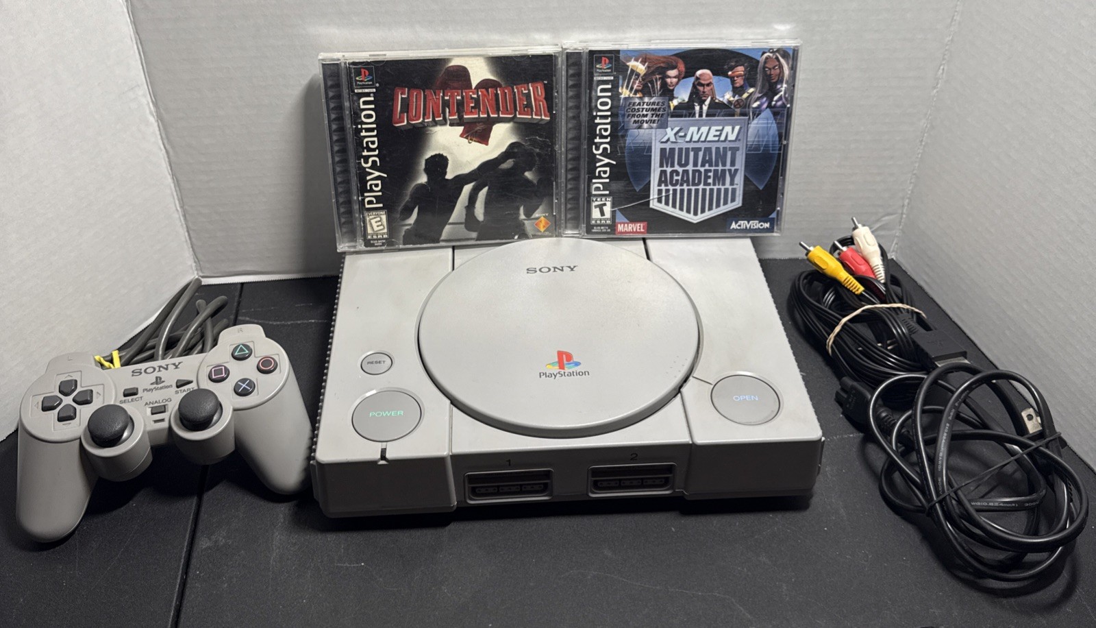 Sony PS1 Console Bundle with 1 OEM CONTROLLER/ 2 GAMES-PlayStation 1-PS 1
