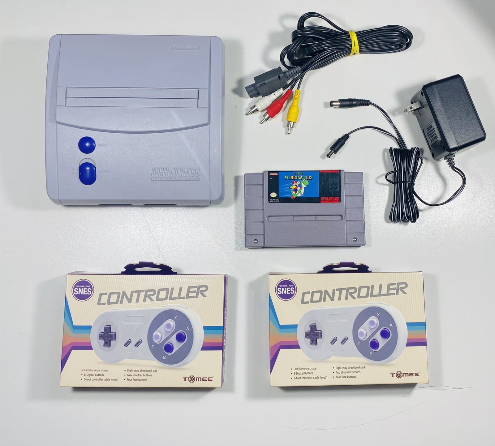 Super Nintendo SNES Jr Console System Original Authentic Super Mario World Game