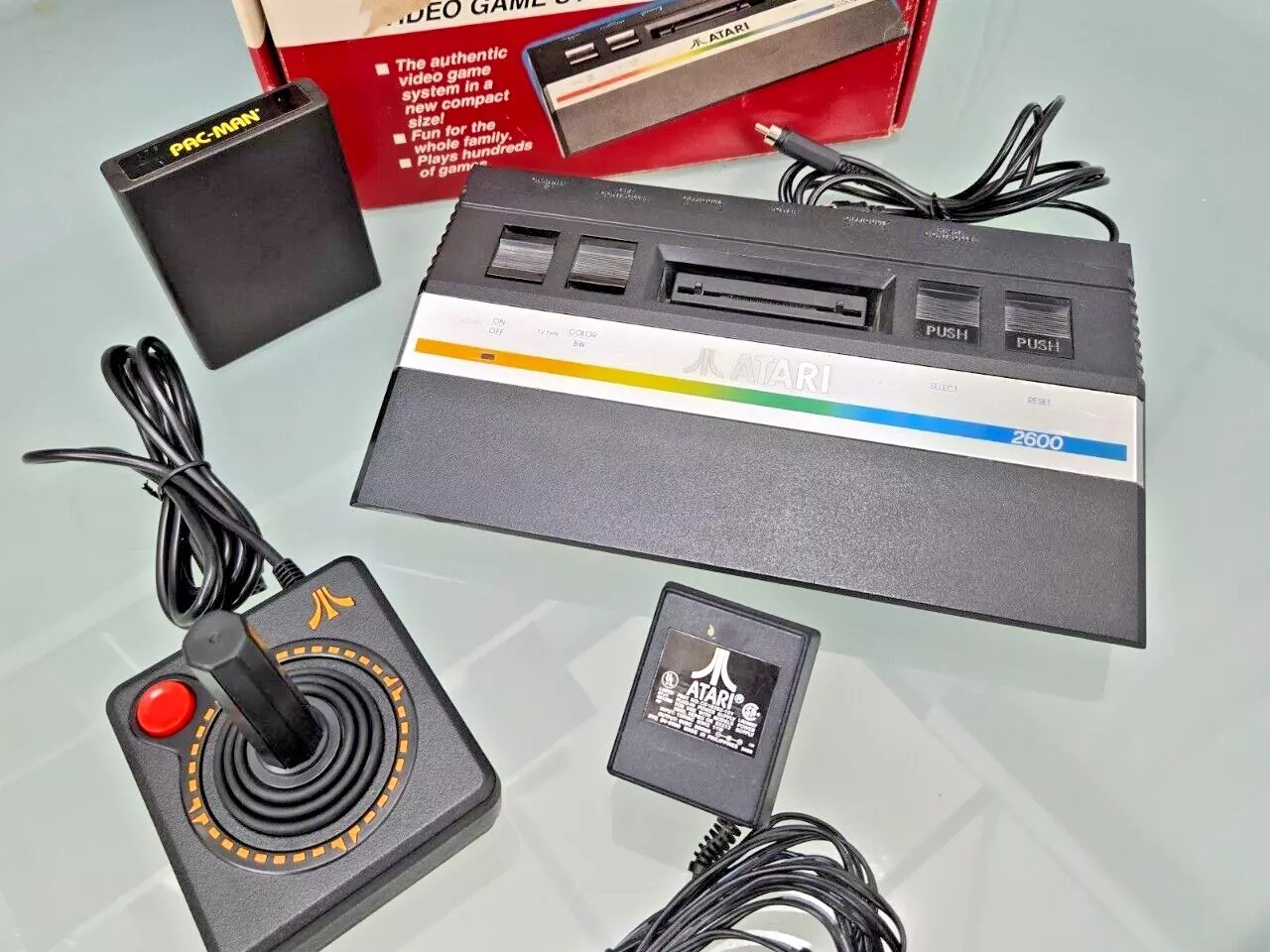 Atari 2600 Junior Rainbow + Original Box & Accessories, 2 Games, Excellent Cond!