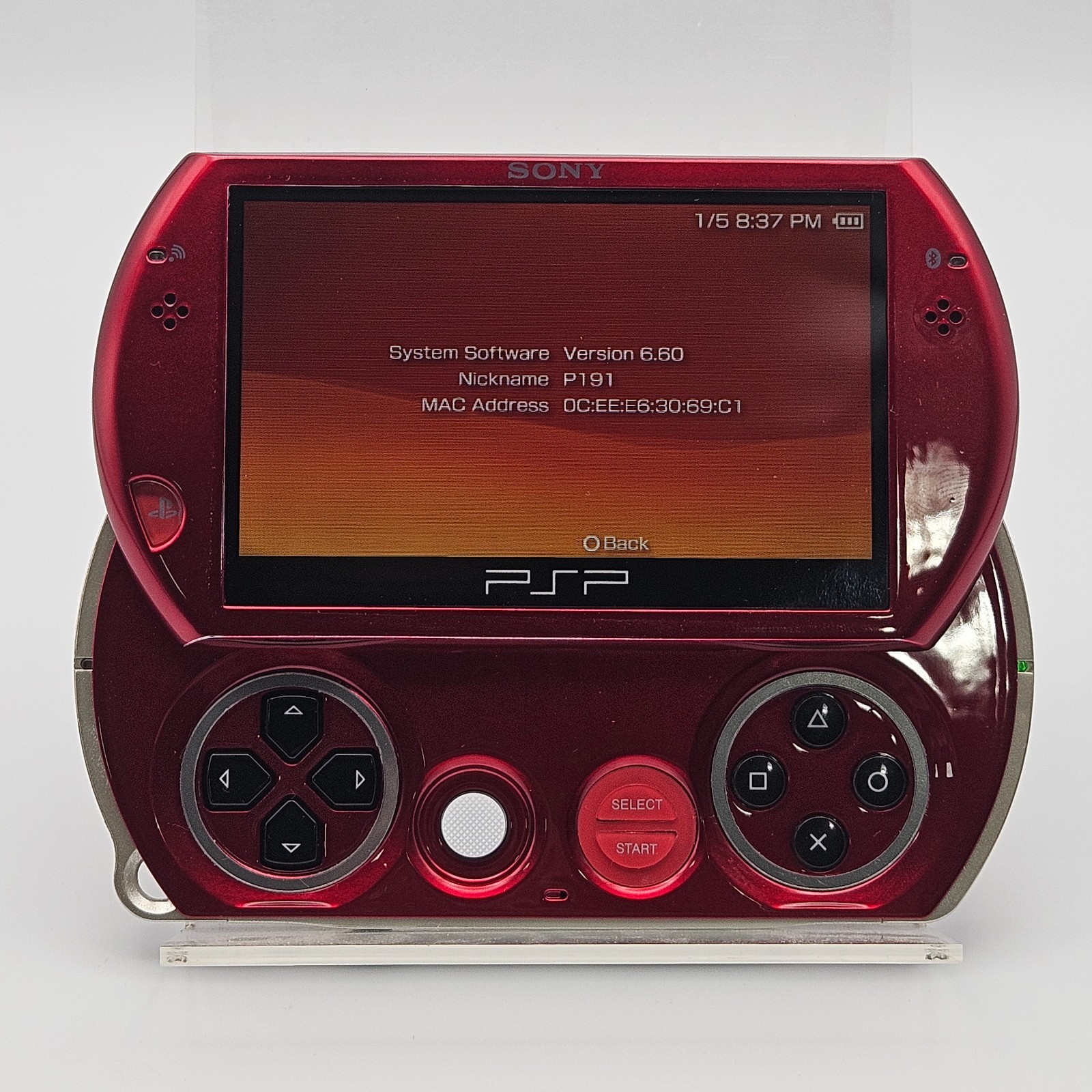 PSP GO Console New Shell Red + Charger PSP-N1001 New Screen Sony