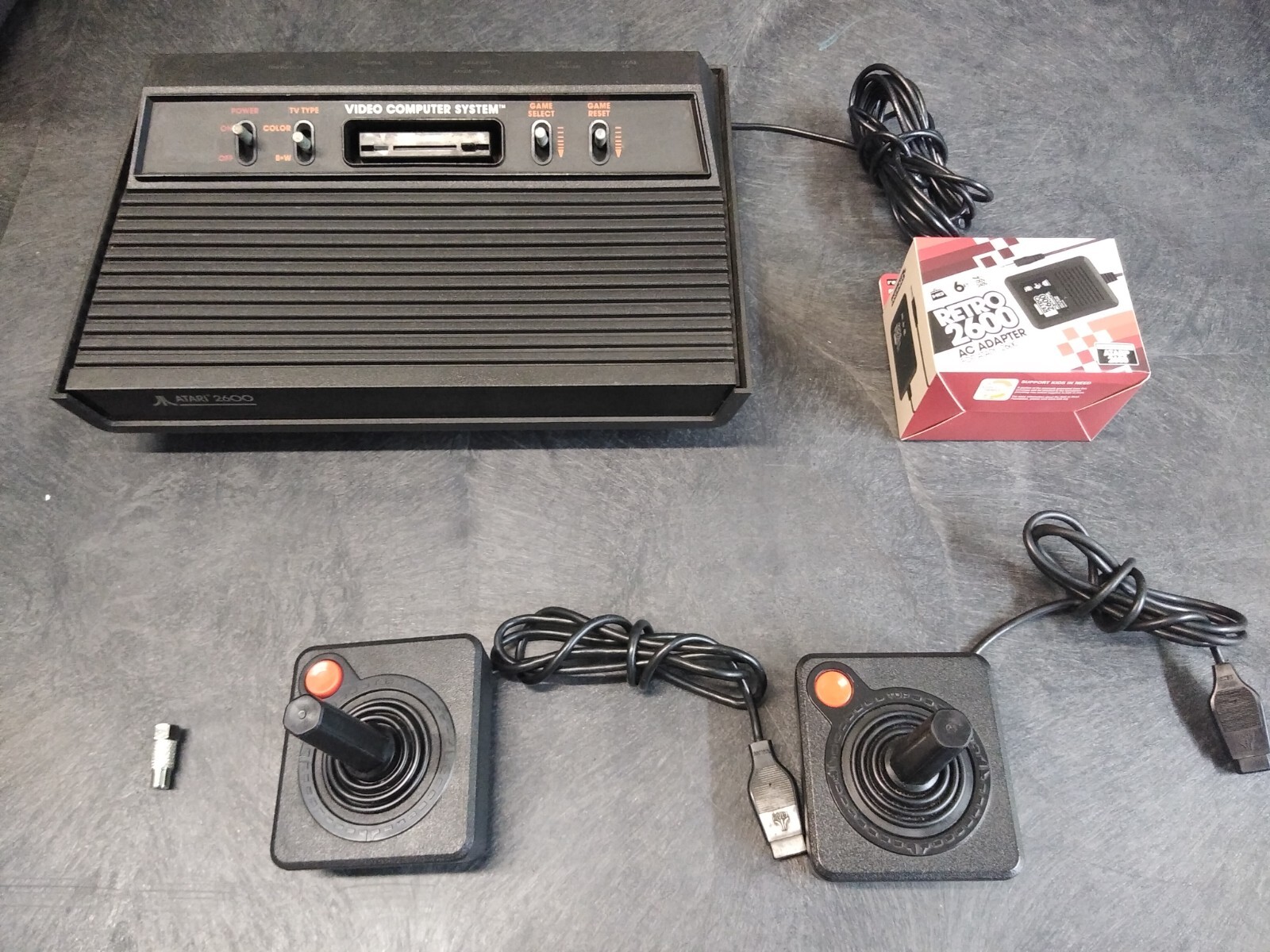 Atari 2600 Darth Vader Black 4 Switch System Joysticks, Games!! TESTED!!