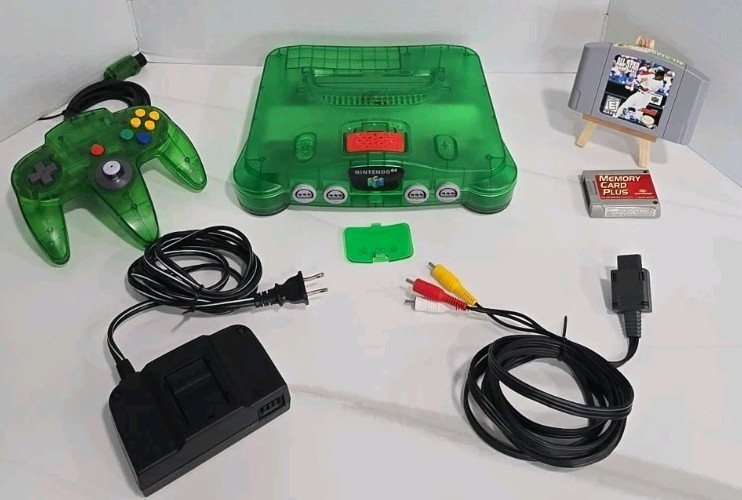 Nintendo 64 Jungle Green Console w/ Expansion Pak + Controller & 1 Game TESTED