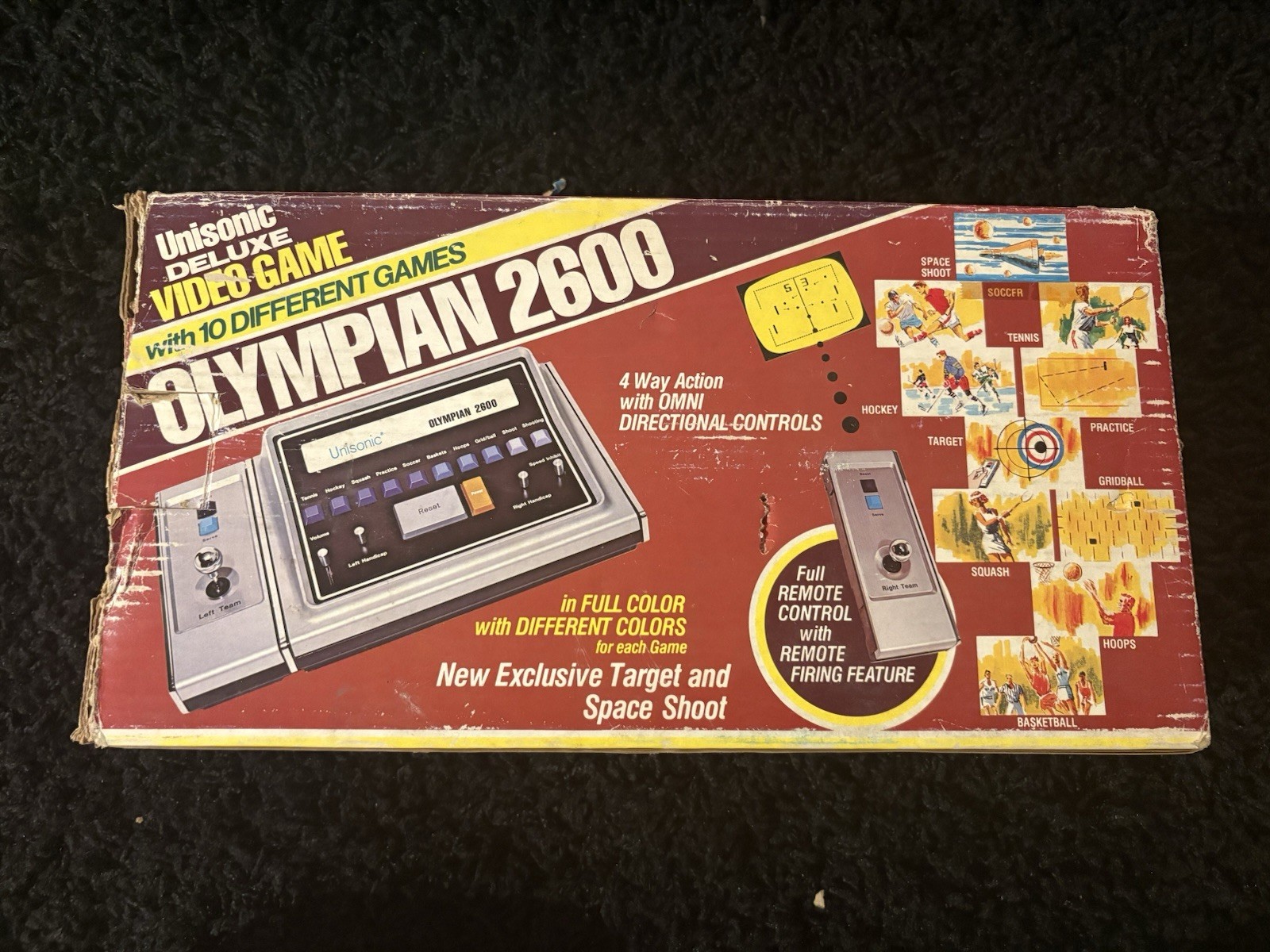 Retro Unisonic Deluxe Video Game Olympian 2600 Complete In Box TESTED WORKS CIB
