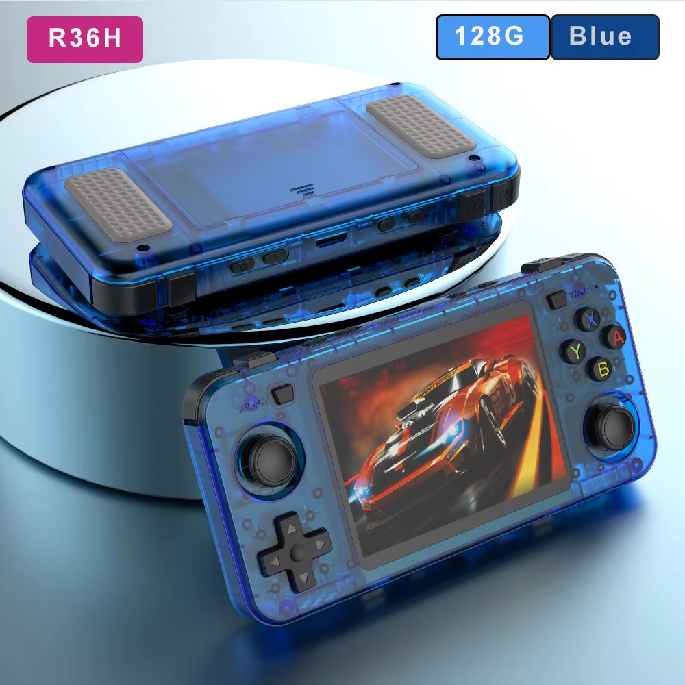 Green R36H Retro Video Game Console 3.5‘’ IPS Screen RK3326 3000 Mah Open Linux