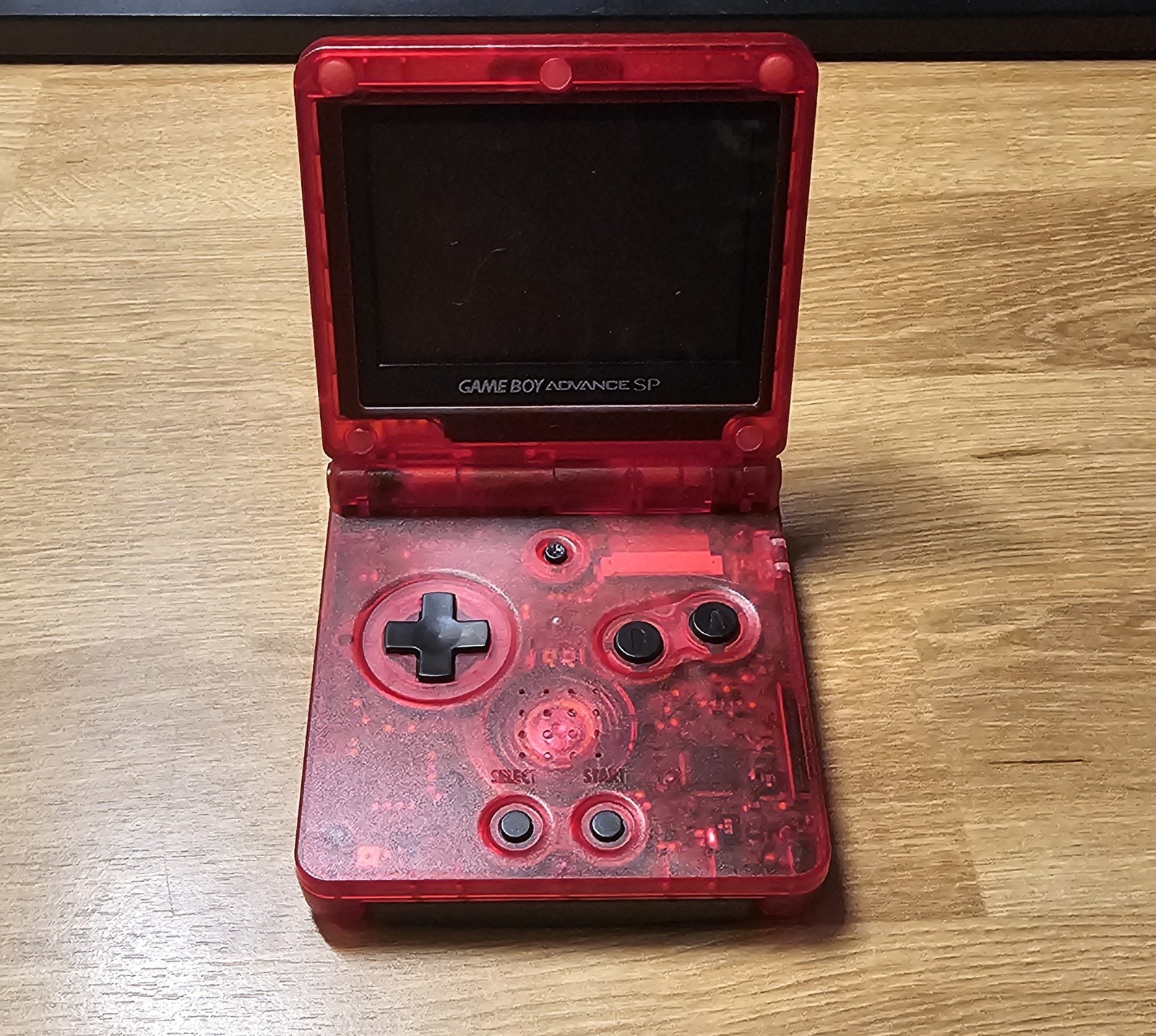 Nintendo Game Boy Advanced SP AGS-001 Handheld System Clear Red