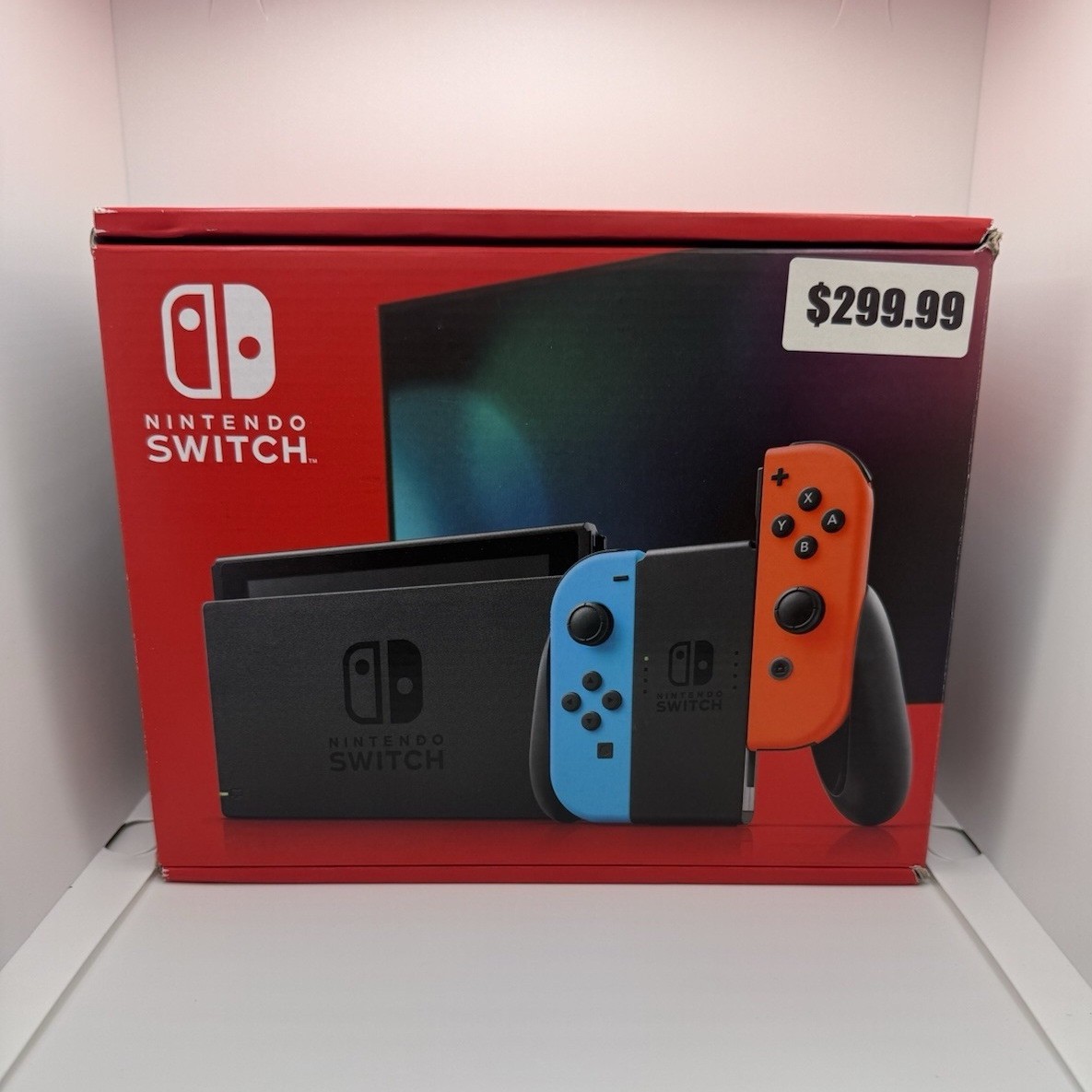 Nintendo Switch Console Black w/ Neon Red/Blue Joy-Con, Dock, Boxed