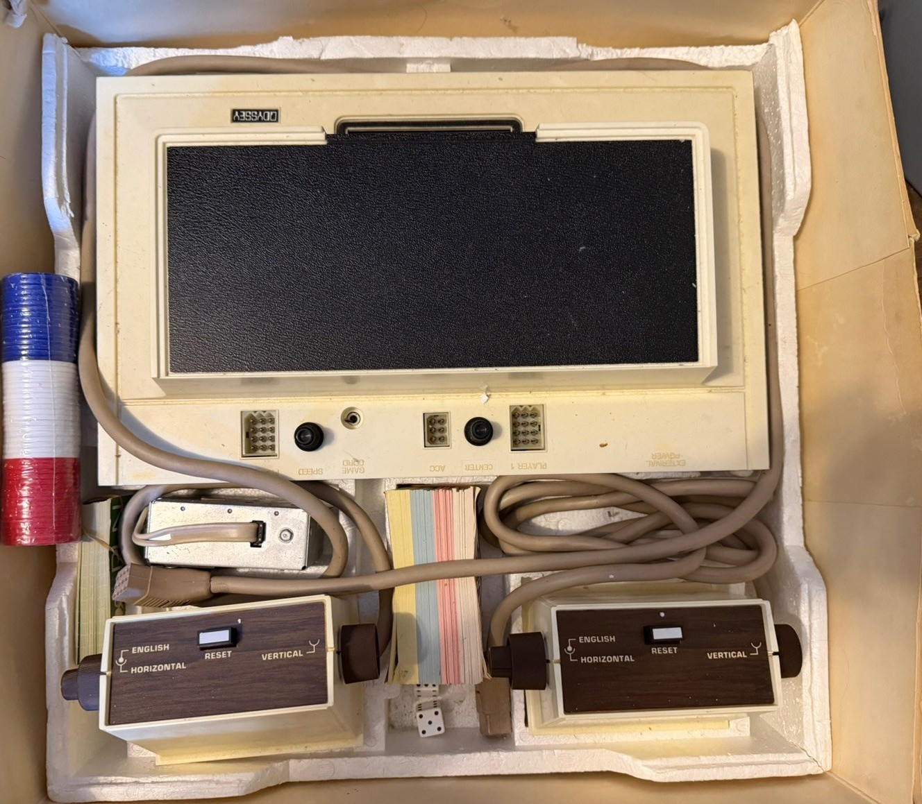 Magnavox Odyssey Home Console 1972 Analog Controls RF Beige Black Video Game
