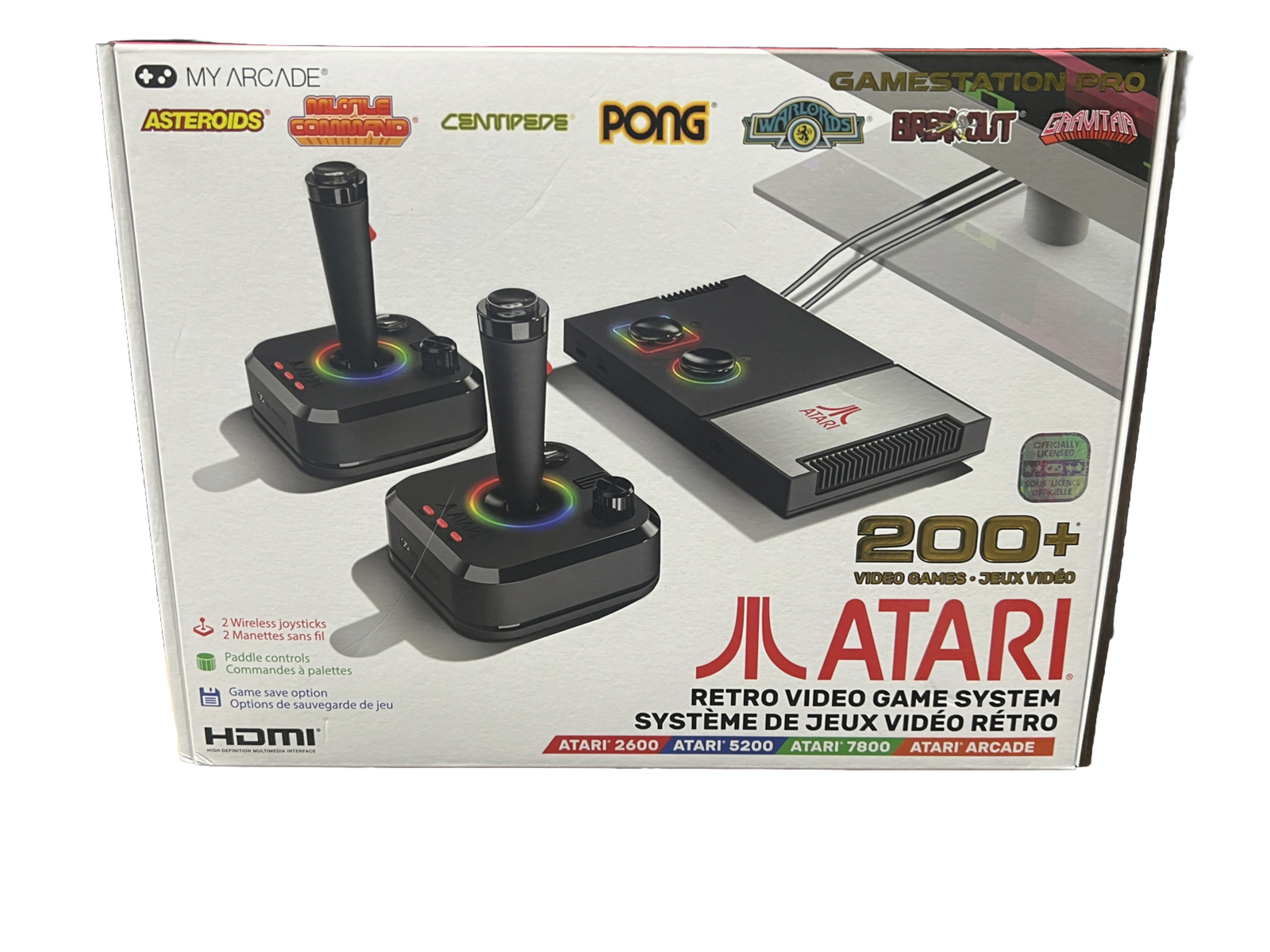 Brand New Atari Gamestation Pro with 2 Joysticks My Arcade 200+ Games